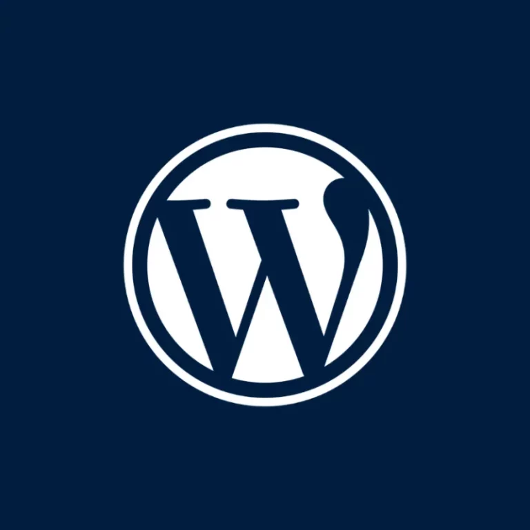 Logo von WordPress. Ein großes W in einem Kreis.